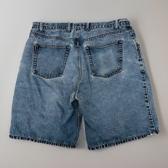 Merona Denim Short Womens W38 Preshrunk L10 Light Wash Jean Pleated Cotton Fade - Picture 2 of 8